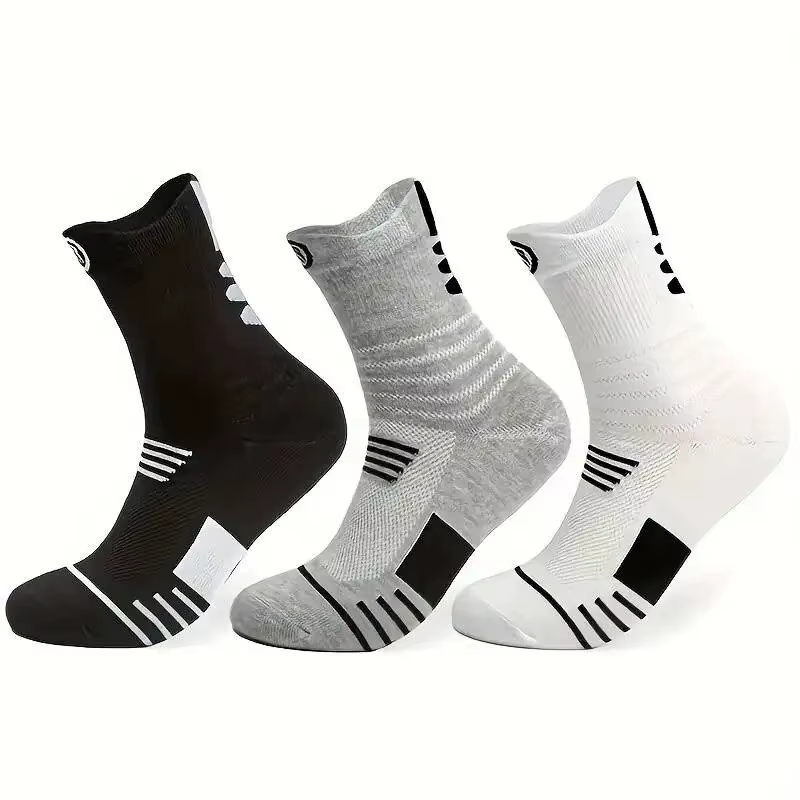 3 pares de calcetines deportivos de rendimiento con cojín cómodo para hombre para deportes al aire libre 3 pares de calcetines deportivos