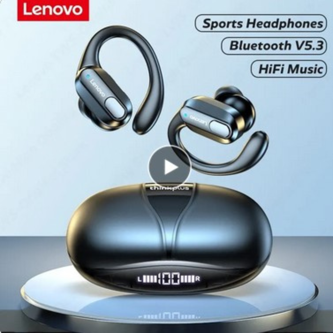Lenovo-auriculares inalámbricos deportivos XT80, audífonos con micrófonos, Control de botones, pantalla LED de alimentación, sonido estéreo Hifi Lenovo-auriculares inalámbricos deportivos XT80