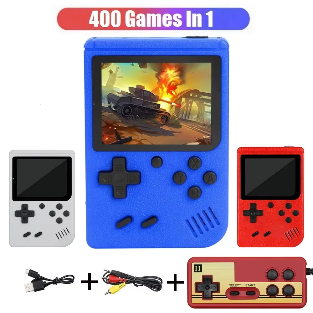 Miniconsola portátil Retro para niños, consola de videojuegos con pantalla LCD a Color de 8 bits y 3.0 pulgadas, con 500 juegos integrados Miniconsola portátil 400 juegos