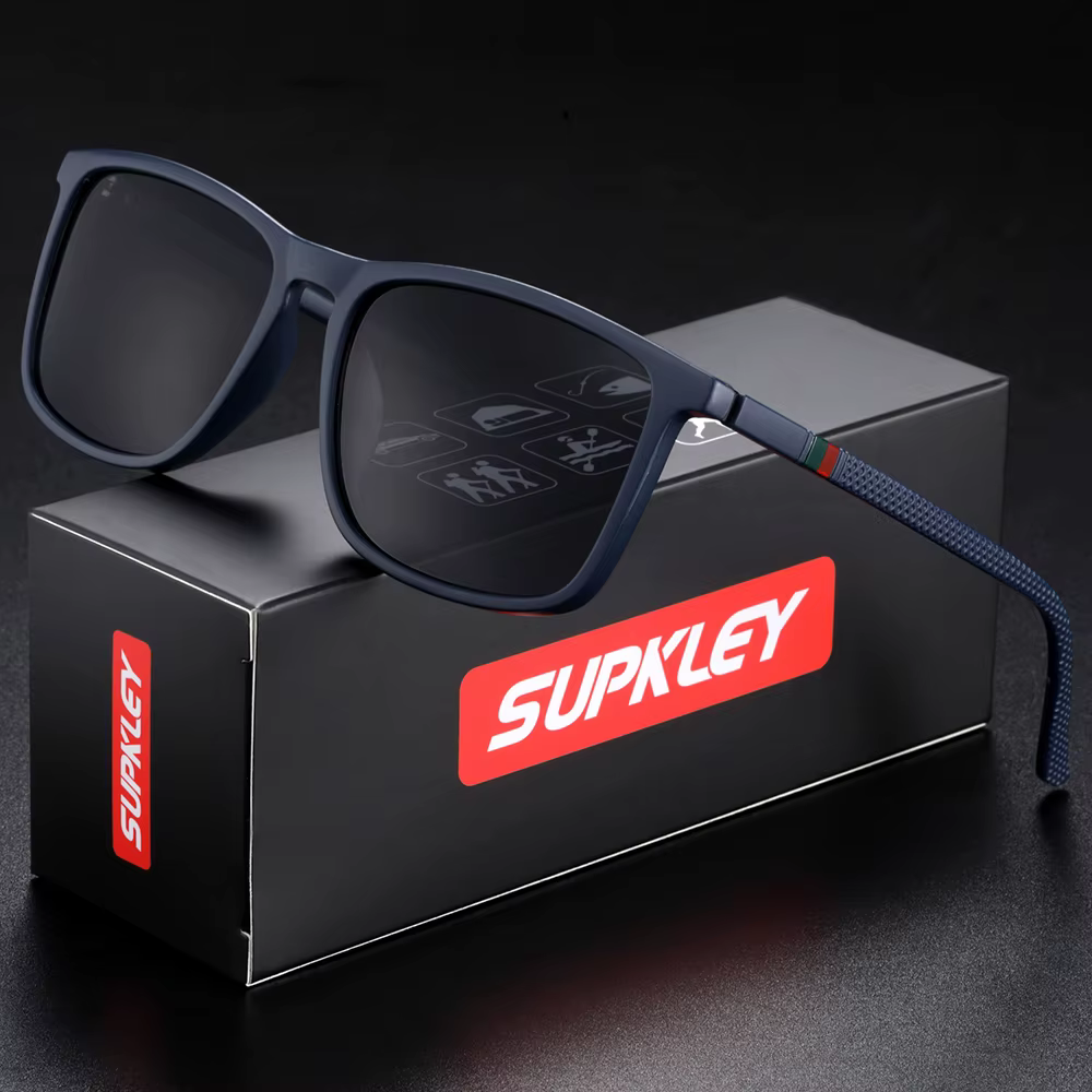 SUPKLEY-gafas de sol polarizadas para hombre y mujer, lentes de sol cuadradas, ligeras, para negocios, conducir, senderismo, cómodas, accesorio Gafas de sol polarizadas para hombre y mujer