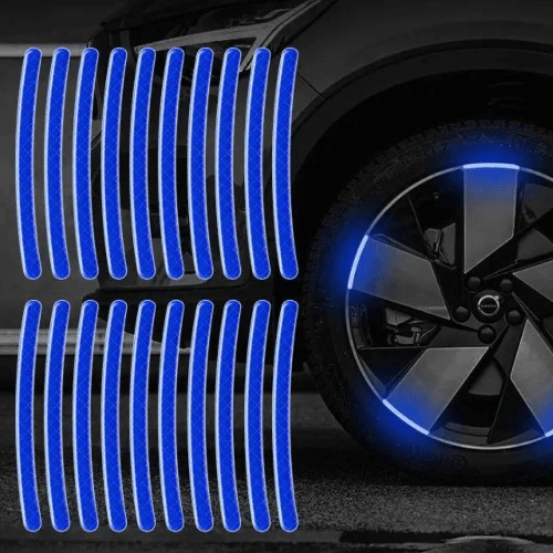 20 Pcs Pegatinas Reflectantes para Ruedas de Coche, Pegatinas de Advertencia para Neumáticos, Personalización Verde Creativa, Motocicletas, Vehículos Eléctricos, Decoración de Pegatinas Plateadas 20 Pcs Pegatinas Reflectantes para Ruedas de Coche